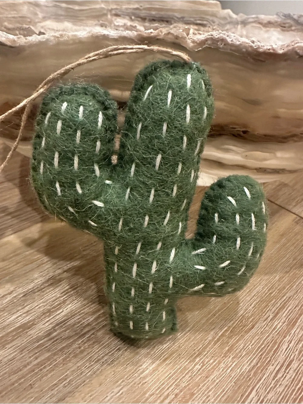 Handmade Felt Cactus Christmas Ornament | 5” Southwestern Desert Holiday Decor